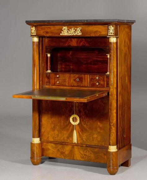 French Empire Furniture, French Chateau Style, Biedermeier Furniture, Empire Furniture, Reproduction Furniture, Period Furniture, French Empire, Antique Cabinets, Black Furniture