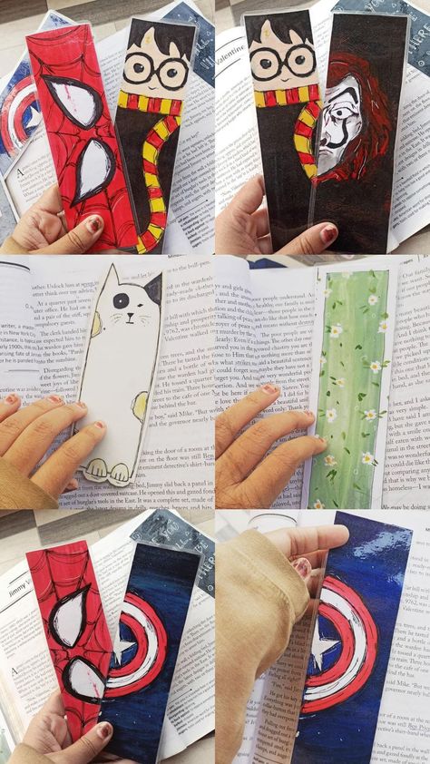 Marvel Bookmarks Diy, Boba Bookmark, Marvel Bookmarks, Disney Bookmarks, Marvel Books, Cool Bookmarks, Marvel Paintings, Aesthetic Gifts, Boy Drawing