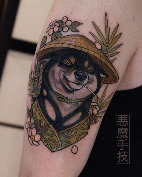 Animal Magazines, Dog Tattoo Ideas, Knuckle Tattoos, Manga Tattoo, Japanese Dogs, Leg Sleeve Tattoo, Dog Tattoo, Dog Tattoos, Japan Art