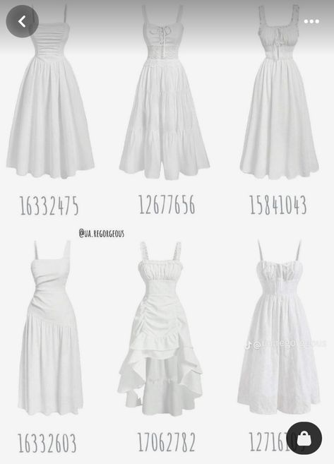 white dresses Shein Dress Codes, Shein Clothes Codes, Shein Codes Outfits, Dresses From Shein, Red Hoco Dress, 2000s Japanese Fashion, Fashion Design Collection, Fashion Top Outfits, Cute Dress Outfits