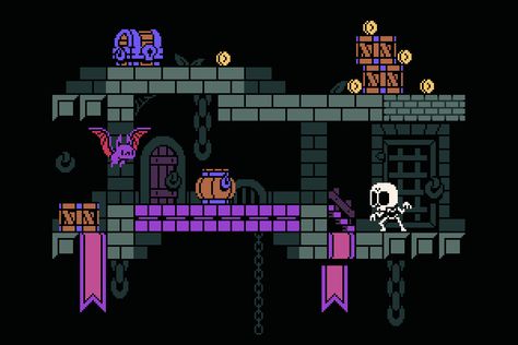 Platformer Game Design, Platformer Pixel Art, Pixel Art Side Scroller, Tileset Pixel Art, Pixel Tileset, 1 Bit Pixel Art, Pixel Art Platformer, Video Game Pixel Art, Pixel Art Animation