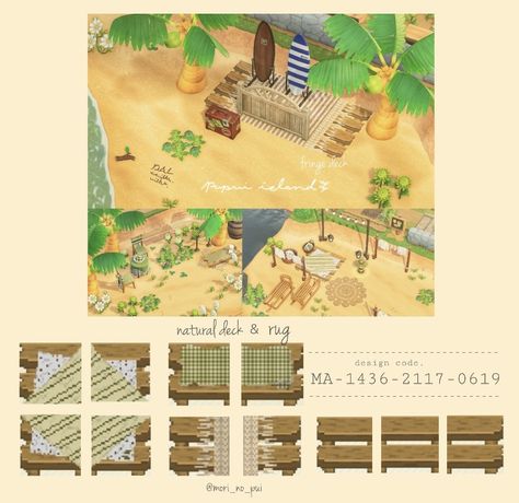 Acnh Deck Design Code, Animale Crossing, Deck Rug, Acnh Cottagecore, Animals Crossing, Acnh Codes, Animal Crossing Wild World, Path Design, Qr Codes Animal Crossing