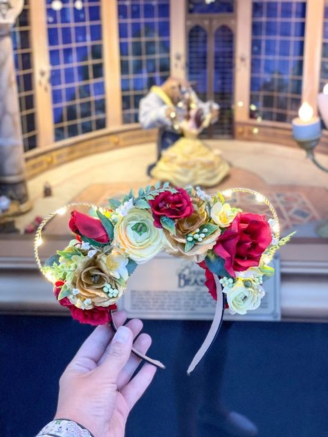 Ears Inspiration, Beauty And The Beast Disney, Mickey Halloween Party, Disney Trip Outfits, The Beast Disney, Belle Princess, Diy Disney Ears, Disneyland Ears, Beast Disney