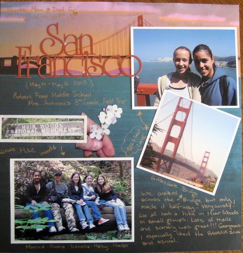 California Scrapbook Ideas, San Francisco Scrapbook Layouts, Arizona Scrapbook Layouts, Cozumel Scrapbook Pages, Tropical Vacation Scrapbook Layouts, Cute Scrapbooks, Snow Theme, Travel Scrapbook Pages, Las Vegas Vacation