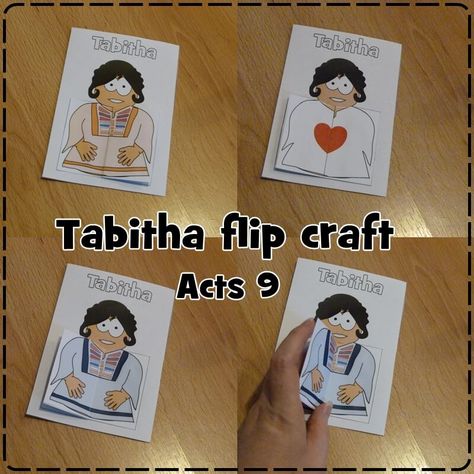 Tabitha+flip+craft+(Acts+9)+#Jesuswithoutlanguage Peter And Tabitha Bible Craft, Awana Crafts, Toddler Sunday School, Acts 9, Sabbath School, Children's Church Crafts, Bible Story Crafts, Sunday School Kids, Bible Crafts For Kids