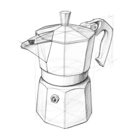 Bialetti Moka, Pencil Drawing Ideas, Perspective Drawing Lessons, Object Drawing, Industrial Design Sketch, 수채화 그림, Perspective Drawing, Technical Drawing, Tea Kettle