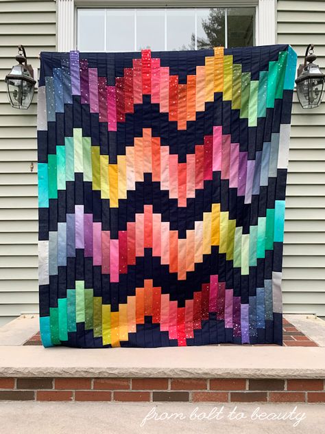 Quilts Using Ombre Fabric, Quilts With Ombre Fabric, Ombre Jelly Roll Quilt Patterns, Rainbow Jelly Roll Quilt, Quilts Ideas Patterns, Rainbow Quilt Patterns, Ombré Quilt, Ombré Quilts, Ombre Quilts