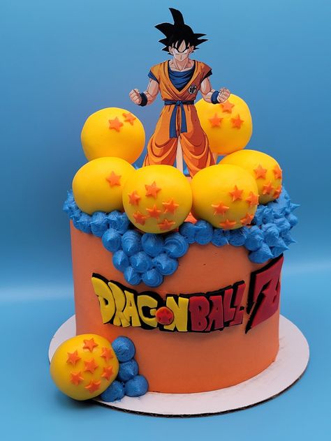 Dragonball Birthday Cake, Dragon Ball Cake Birthdays, Dragon Ball Cake Ideas, Dragon Ball Z Cake Goku, Goku Cake Ideas, Goku Cake Dragonball Z, Dragon Ball Z Cake Birthdays, Goku Birthday Cake, Dragon Ball Z Birthday Party Ideas