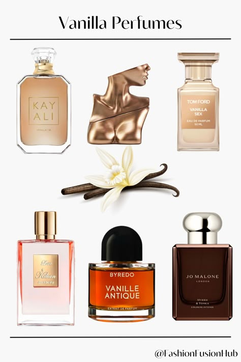 List of Sweet and Fabulous vanilla scents ✨ #Vanilla #VanillaPerfume #VanillaPerfumes #Perfumes #WomenVanillaPerfume ✨Contains affiliate link✨ Sweet Vanilla Perfume, Best Vanilla Perfume, Best Sweet Perfumes, Sweet Perfumes For Women, Vanilla Perfumes, Scents Vanilla, Vanilla Scents, Fragrance Lab, Sweet Perfume