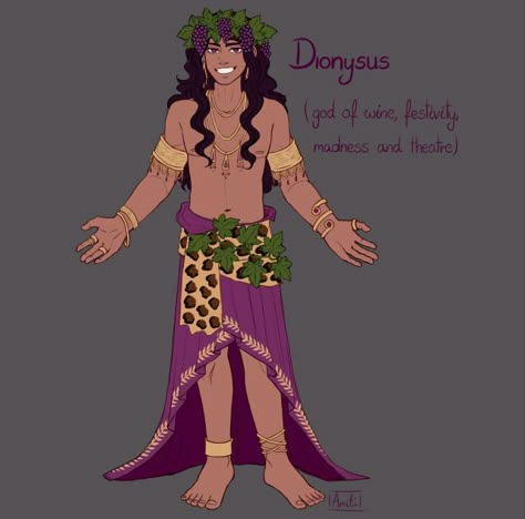 Dionysus Greek Mythology, Dionysus Pjo Fanart, Dionysus Fanart, Greek Gods Fanart, Greek Clothes, Dionysus Art, Dionysus Drawing Greek Gods, Dionysus Percy Jackson, Dionysus Fanart Greek