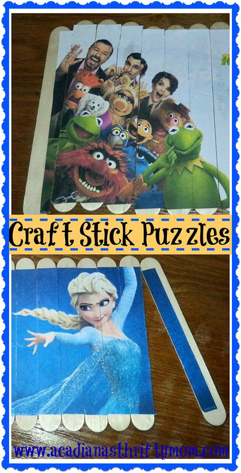 Craft or Popsicle Stick Puzzles #diy - Acadiana's Thrifty Mom #CraftStick #Puzzle Craft Stick Puzzles, Stick Puzzle, Puzzle Crafts, Operation Christmas Child, Popsicle Stick Crafts, Clothes Pin Crafts, Popsicle Stick, Kids Church, Camping Crafts