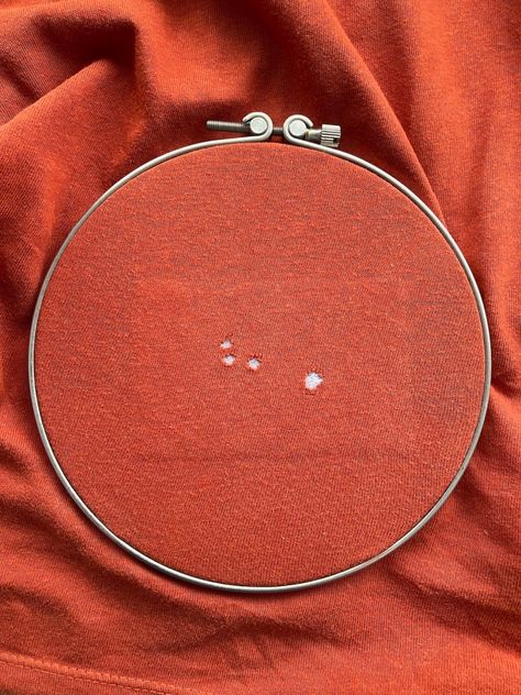 Mending Small Holes in a T-shirt - Little Conkers Visible Mending Stitches, Mending Clothes, Visible Mending, Garden Crafts, Sewing Clothes, Hand Stitching, Crafts For Kids, Embroidery, Sewing