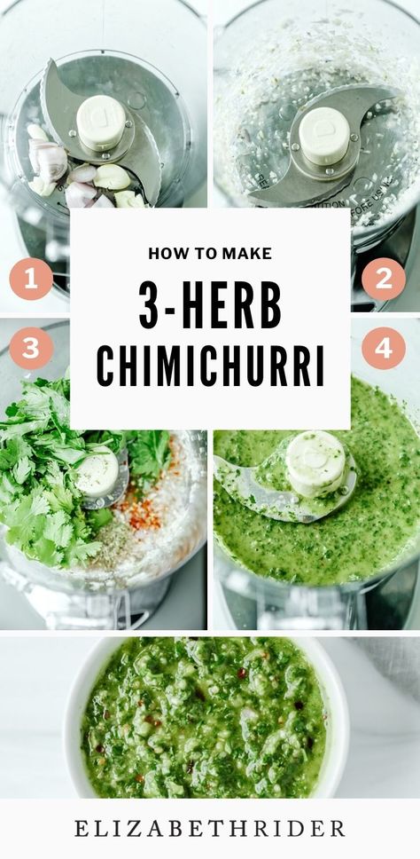 3-Herb Chimichurri Sauce Recipe | Elizabeth Rider Chimichuri Sauce, How To Make Chimichurri, Chimichurri Sauce Recipe, Chimichurri Recipe, Chimichurri Sauce, Wine Vinegar, Marjoram, Mexican Recipes, Red Wine Vinegar