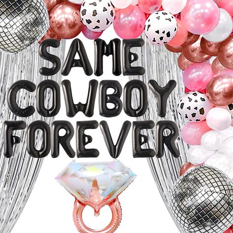 JeVenis Same Cowboy Forever Balloons Same Cowboy Forever Bachelorette Decoration Western Bachelorette Party Decorations Cowgirl Nashville Bridal Shower Supplies Western Bachelorette Party Decorations, Western Bachelorette Party, Engagement Party Decorations Diy, Western Bachelorette, Cowgirl Bachelorette Parties, Disco Party Decorations, Cowgirl Bachelorette, Cowboy Decorations, Diy Bachelorette Party