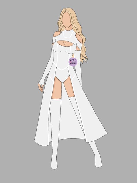 White Battle Outfit, White Superhero Suit Design, Superhero Costumes Design, White Superhero Suit Female, White Superhero Suit, Super Hero Outfits For Women, Female Superhero Oc, Superhero Design Concept Art Suits, Female Superhero Character Design