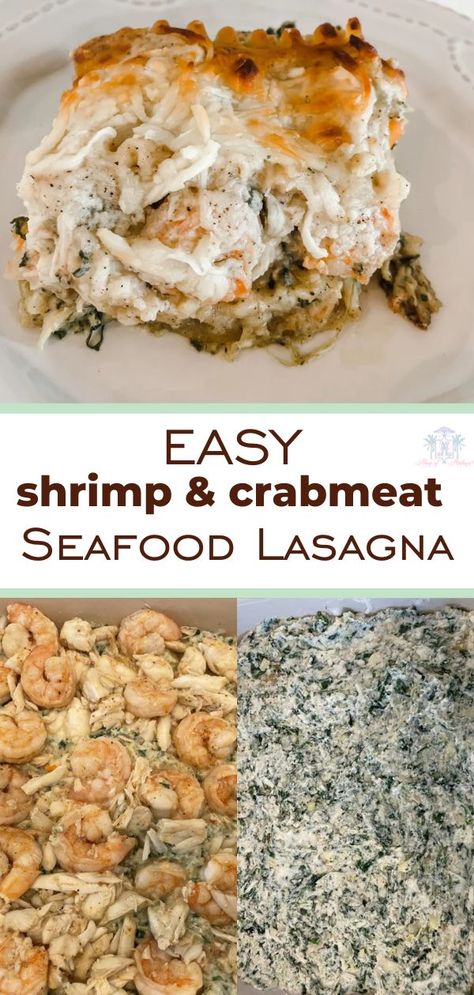 Crab And Shrimp Lasagna, Easy Seafood Lasagna, Crab Lasagna Recipes, Seafood Lasagna Recipe White Sauce, Unique Lasagna Recipes, Seafood Lasagna Recipe Easy, Seafood Lasagna Roll Ups, Seafood Manicotti Recipe, Shrimp Lasagna Recipe