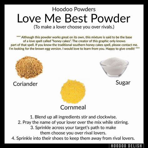 Ms Avi on Instagram: “~*~ HOODOO POWDERS: LOVE ME BEST POWDER ~*~ This powder is a wonderful blend of common kitchen items That really pack a wonderful punch for…” Hoodoo Conjure Rootwork, Hoodoo Rootwork, Hoodoo Magic, Hoodoo Conjure, Spells Magic, Hoodoo Spells, Easy Love Spells, Be Faithful, Voodoo Hoodoo