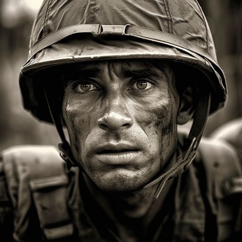 1000 Yard Stare Soldier, Soldier Portrait Photography, Soldiers Photography, Soldier Photography, Army Portrait, Ww2 Photography, Anime Eyebrows, Soldier Portrait, Macbeth Poster