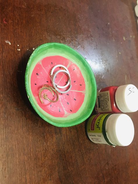 Watermelon Clay, Clay Watermelon, Watermelon Diy, Pasta Das, Diy Dish, Clay Craft, Clay Art Projects, Clay Design, Clay Ideas