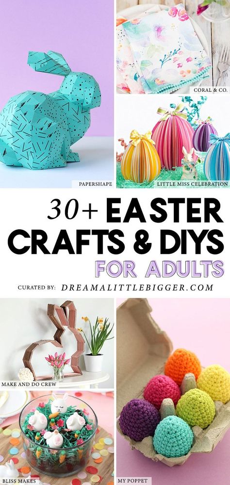 Finding good Easter crafts that are awesome and mature enough for adult crafters isn't easy. Today we've rounded up over 30 of our favorite Easter Crafts for Adults! (3/24/2019) Adult Easter Crafts, Easter Egg Wreath Diy, Spring Easter Basket, Easter Crafts For Toddlers, Easter Crafts For Adults, Adult Easter, Easter Bunny Plush, Crafts For Adults, Crafts And Diy