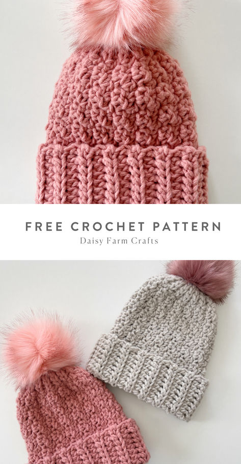 Free Crochet Pattern from Daisy Farm Crafts! Bow Crochet, Daisy Farm Crafts, Beanie Pattern Free, Crochet Beanie Pattern Free, Daisy Farm, Crochet Baby Hat Patterns, Crochet Baby Hat, Crochet Hat Patterns, Crochet Beanies