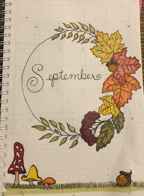 Fall Bullet Journal, Cozy Inspiration, Bullet Journal September, Bullet Journal Month, Bullet Journel, Bullet Journal Cover, Bullet Journal Page, Bullet Journal Spreads, Bullet Journal Cover Ideas