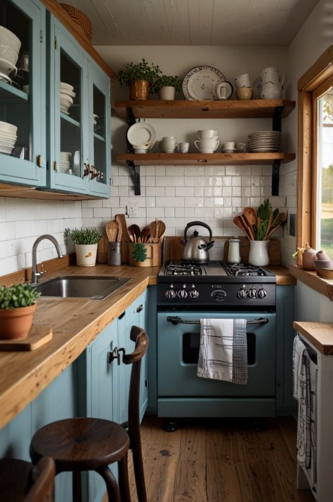 Combine function and style in your farmhouse tiny kitchen! Discover smart layouts, space-saving hacks, and rustic decor that make your small kitchen both practical and beautiful. #functionalkitchen #farmhousekitchenideas #tinyhome Small Unfitted Kitchen Ideas, Farmhouse Tiny Kitchen, Small Kitchen Hacks Space Saving, Micro Kitchen Ideas, Garage Apartment Kitchen, Tiny Farmhouse Kitchen, Small Kitchen Sink Ideas, Small Cozy Kitchen, Tiny Cabin Kitchen