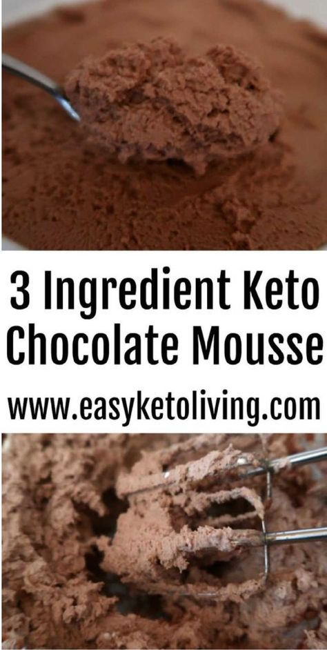 Low Carb Chocolate Mousse Recipe With Only 3 Keto Diet Friendly Ingredients – Easy Sugar Free Desserts with cocoa powder, stevia and cream. Desserts With Cocoa Powder, Easy Sugar Free Desserts, Low Carb Chocolate Mousse, Sugar Free Desserts Easy, Keto Chocolate Mousse, Chocolate Mousse Recipe, Keto Diet Breakfast, Keto Friendly Desserts, Keto Dessert Easy