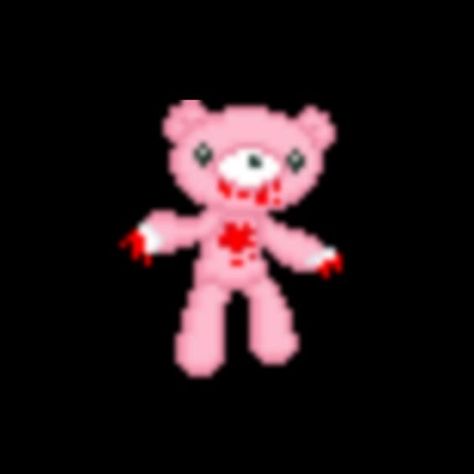 Gloomy Bear, Black Background, A Black, Pink, Black