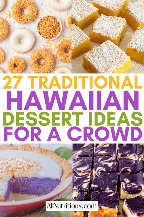 Want the best tropical party food ideas? Here are some Hawaiian dessert recipes that will be a huge hit! You won’t be lost for delicious desserts to serve at your next gathering. Coconut Party Ideas, Hawaiian Luau Dessert Ideas, Island Themed Desserts, Hawaii Themed Desserts, Hawaiin Food Party, Desserts For A Luau Party, Hawaiian Food Recipes Desserts, Island Dessert Recipes, Haupia Recipe Hawaiian Desserts