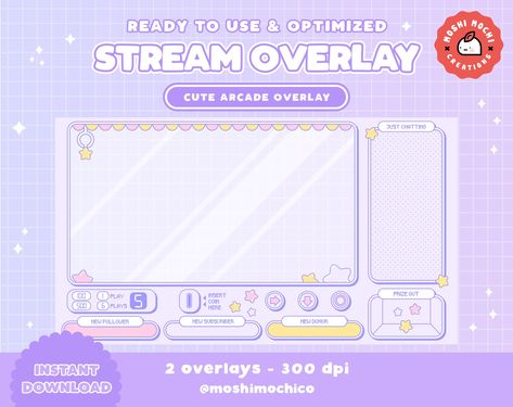 Cute Arcade Theme Twitch Stream Overlay purple Version - Etsy Australia Arcade Theme, Twitch Stream Overlay, Twitch Streaming Setup, Game Area, Crane Game, Crane Machine, Streaming Setup, Overlays Cute, Stream Overlay