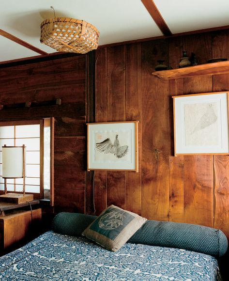 Modern Folk Bedroom, Modern Folk Interior Design, New Hope Pennsylvania, George Nakashima, Modern Folk, Midcentury Design, Custom Fireplace, Dream Place, Vacation House