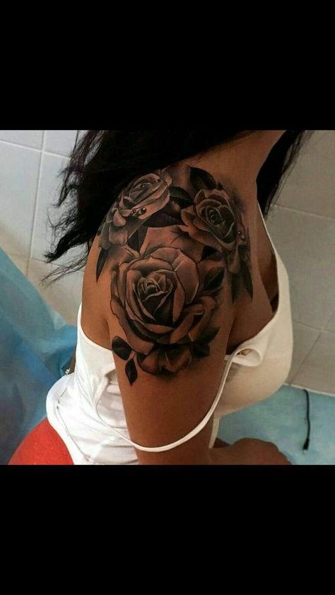 pinterest : ammbbberrr Rose Shoulder Tattoo, Cat Tattoos, Inspiration Tattoos, Tattoo For Son, Geniale Tattoos, Watch Tattoos, Tiny Tattoo, Shoulder Tattoos For Women, Full Sleeve Tattoos