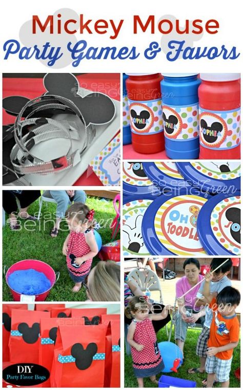 Are you throwing a Mickey Mouse Birthday Party? You'll want to add in some fun themed party favors and Mickey Mouse Birthday Party Games. Get inspiration here! Minnie Mouse Birthday Party Activities, Mickey Dessert Table, Mickey Mouse Party Games, Mickey Mouse Clubhouse Games, Diy Birthday Party Games, Mickey Mouse Games, Mickey Mouse Party Favors, Toddler Party Games, Mickey Mouse Bday