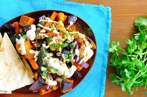 Middle Eastern Roasted Vegetables with Tahini Drizzle | RecipeTin Eats Tahini Dressing Recipe, Homemade Granola Healthy, Paleo Sides, Spiced Beef, Recipetin Eats, Middle Eastern Dishes, Baked Eggplant, Vegetable Sides, Healthy Homemade