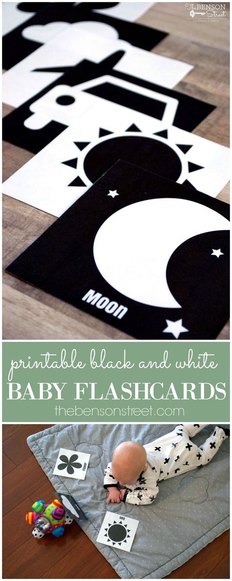 Infant Stimulation Cards Free Printable, Montessori Black And White Printable, Black And White Images For Baby, Montessori Tools, Black And White Printables, Baby Development Chart, Baby Flash Cards, Baby Development Activities, Baby Boy Nursery Colors