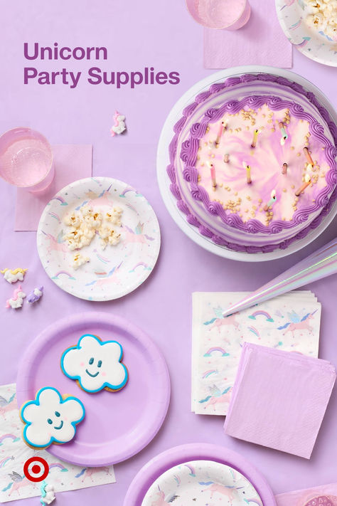 Turn your next celebration into a magical wonderland with these unicorn-themed supplies. Deck your space up with whimsical paper plates, cute party favors & birthday banners to make your day unforgettable. Birthday Slumber Party Ideas, Unicorn Party Hats, Plates Cute, Target Party, Birthday Slumber Party, Cute Party Favors, Slumber Party Ideas, Birthday 25, Unicorn Party Supplies