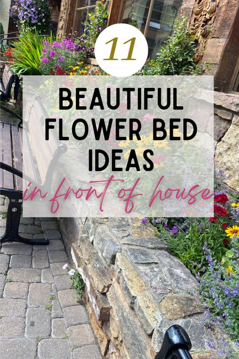 HEY EVERYONE! WE ARE SO EXCITED TO SHARE 11 BEAUTIFUL FLOWER BED IDEAS FOR THE FRONT OF YOUR HOME! LEARN WHICH PLANTS ARE THE BEST TO USE IN FULL SUN OR SHADED AREAS! ADDING A FLOWER BED WILL ADD THE PERFECT TOUCH OF COLOR TO ADD CURB APPEAL TO YOUR HOME! WE HOPE YOU GET INSPIRED AND LOVE THIS POST! LET US KNOW WHAT ELSE YOU WOULD LOVE TO SEE! #BACKYARD #WITHROCKS #FRONTOFHOUSE #FORBEGINNERS #AROUNDTREES #RAISEDFLOWERBED #SHADEDAREAS #WITHPOTS Raised Bed Flower Garden, Small Garden Under Stairs, Front Yard Design Ideas, Picturesque Garden, Yard Design Ideas, Garden Home Ideas, Backyard Flowers Beds, Yard Landscape Ideas, Garden Front Yard