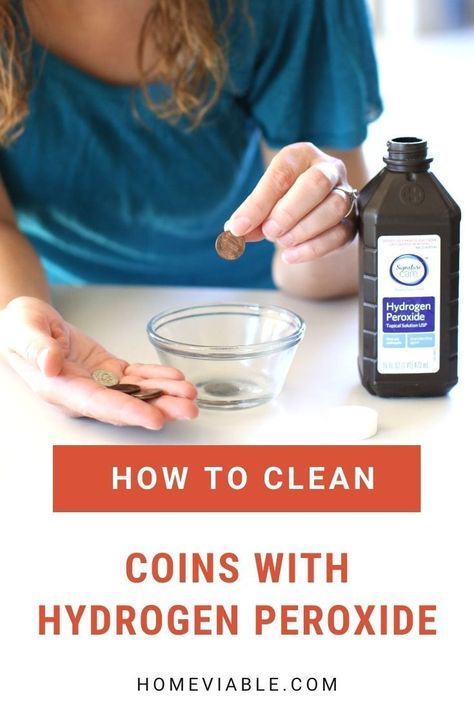 Learn how to clean coins with hydrogen peroxide. This all natural cleaning product found in your home will take the corrosion off of your coins. #homeviable #howtoclean #cleaningcoins #hydrogenperoxide Clean Coins How To, How To Clean Coins Diy, How To Clean Coins Money, How To Clean Old Coins, Cleaning Coins, How To Clean Coins, How To Clean Pennies, Energy Saving Appliances, All Natural Cleaning