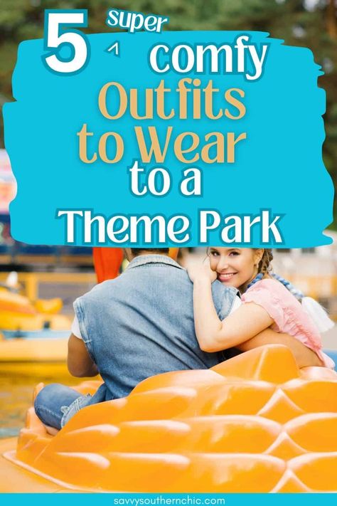 What To Wear To An Amusement Park: 8 Cute Looks Them Park Outfit Casual, Legoland Outfit For Women Summer, Theme Park Outfits Summer Mom, Theam Park Outfits, Waterpark Outfits For Women, Outfit For Amusement Park Casual, Seaworld Outfit Ideas Summer, Mom Waterpark Outfit, What To Wear To Amusement Parks Summer