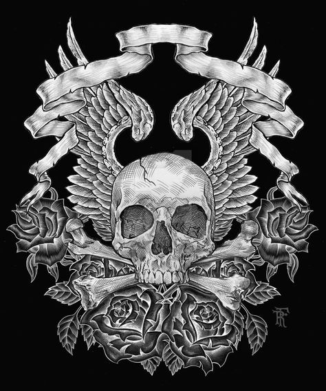 Los Dead by Florentinoart on DeviantArt Y2k Skull Design, Arte Heavy Metal, Skull Y2k, Skull Icon, Skulls And Bones, Skull Flowers, Winged Skull, Goth Wallpaper, Emo Wallpaper