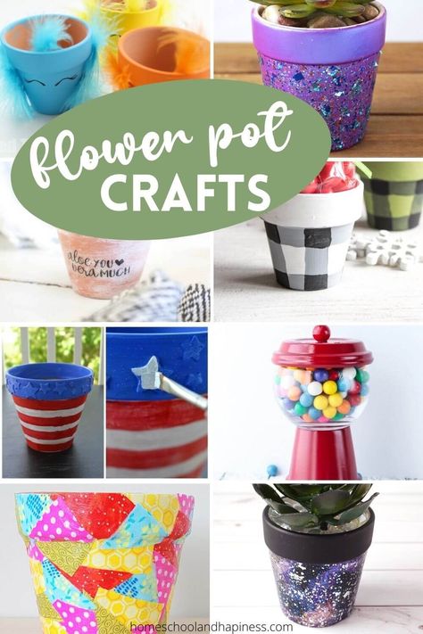 Easy Flower Pot Crafts To Make This Summer Flower Pot Crafts For Kids, Small Clay Pot Crafts, Planter Crafts, Front Porch Garden, Easy Kid Activities, Planting For Kids, Moon Crafts, Plant Crafts, Rainy Day Crafts