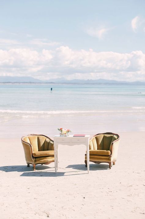 Australian Beach Wedding - Inspired By This Tropical Inspiration, Beach Furniture, Seaside Living, Australian Beach, Wedding Furniture, Outdoor Living Design, Wedding Inspired, Outdoor Shoot, Seaside Wedding