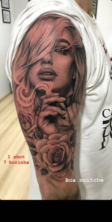 Female Face Tattoo Design, Finger Tattoos Words, Marilyn Monroe Tattoo, Mujeres Tattoo, Girl Face Tattoo, Chicano Style Tattoo, Chicano Tattoos, Half Sleeve Tattoos For Guys, Sketch Tattoo Design