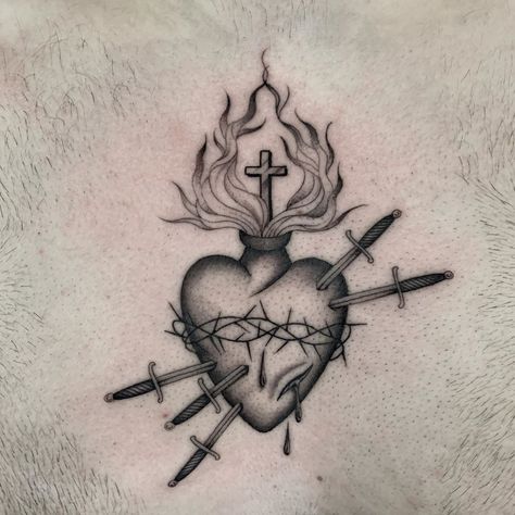 Sacred Heart Tattoo, Black Line Tattoo, Amsterdam Tattoo, Sacred Heart Tattoos, P Tattoo, Mystical Tattoos, Autumn Tattoo, Black Tattoo Cover Up, Serpent Tattoo