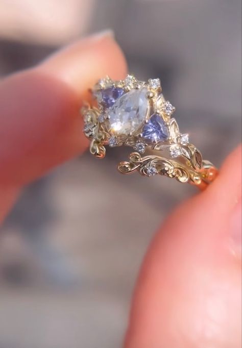 Angelite Engagement Ring, Fairy Like Wedding Ring, Engagement Rings Mystical, Fairy Tail Wedding Ring, Angelic Engagement Ring, Engagement Rings Tangled, Wedding Ring Fairytale, Whimsical Promise Rings, Engagement Ring Fairytale