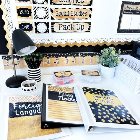 Are you looking for a fun twist on the traditional Black and White Classroom Decor? This gorgeous classroom decor bundle is designed to be printed on your home or school printer and look glittery and full of sparkle! Perfect for a Harry Potter Classroom Theme or even Hollywood Classroom Decor! Click through to read the blog post! 👉https://www.differentiationcorner.com/2024/04/15/black-and-gold-classroom-theme-decor/ Black And Gold Classroom Theme, Black And Gold Classroom, Black And White Classroom Decor, White Classroom Decor, Harry Potter Classroom Theme, Black And White Classroom, Hollywood Classroom, White Classroom, Harry Potter Classroom