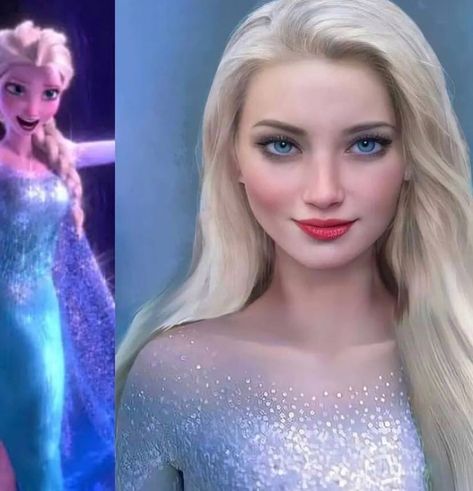 Elsa In Real Life, Elsa Real Life, People Inspiration, Real Life Princesses, Princess Elsa, Disney Fan, 4 People, Snow Queen, Disney Fan Art