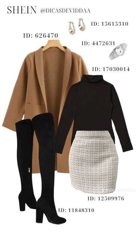 Shien Winter Looks, Winter Fashion Outfits Shein, Shein Outfits Christmas, Buisnesscore Outfit Winter, Shein Outfits Office, Winter Outfits Shein Codes, Classy Outfits Shein, Elegant Shein Outfits, Shein Elegant Outfits