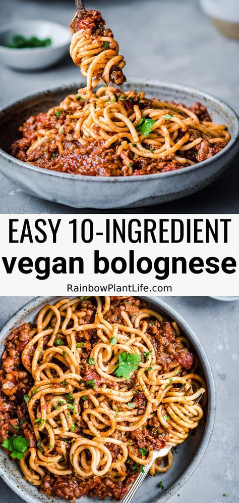 Rainbow Plant Life Lentil Bolognese, Red Lentil Pasta Recipes Vegan, Vegan Pasta Bolognese, Red Lentil Bolognese Vegan, Vegan Bolognese Recipe, Plant Based Lentil Recipes, Rainbow Plant Life Recipes, Best Vegan Dinner Recipes, Vegan Bolognese Lentils